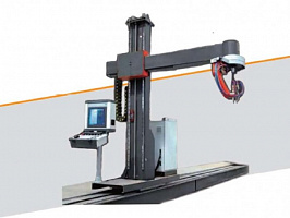 Робот с ЧПУ подвесного типа для резки труб и прорезывания отверстий